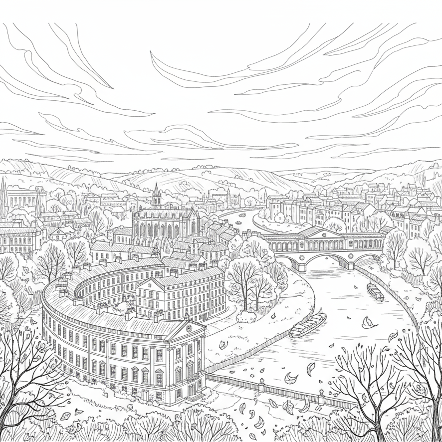 Bath Drawing Autumn