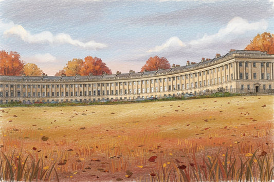 Royal Crescent A4 Drawing Autumn